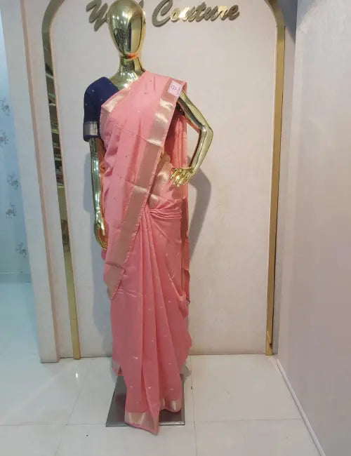 Graceful Chanderi Peach Saree