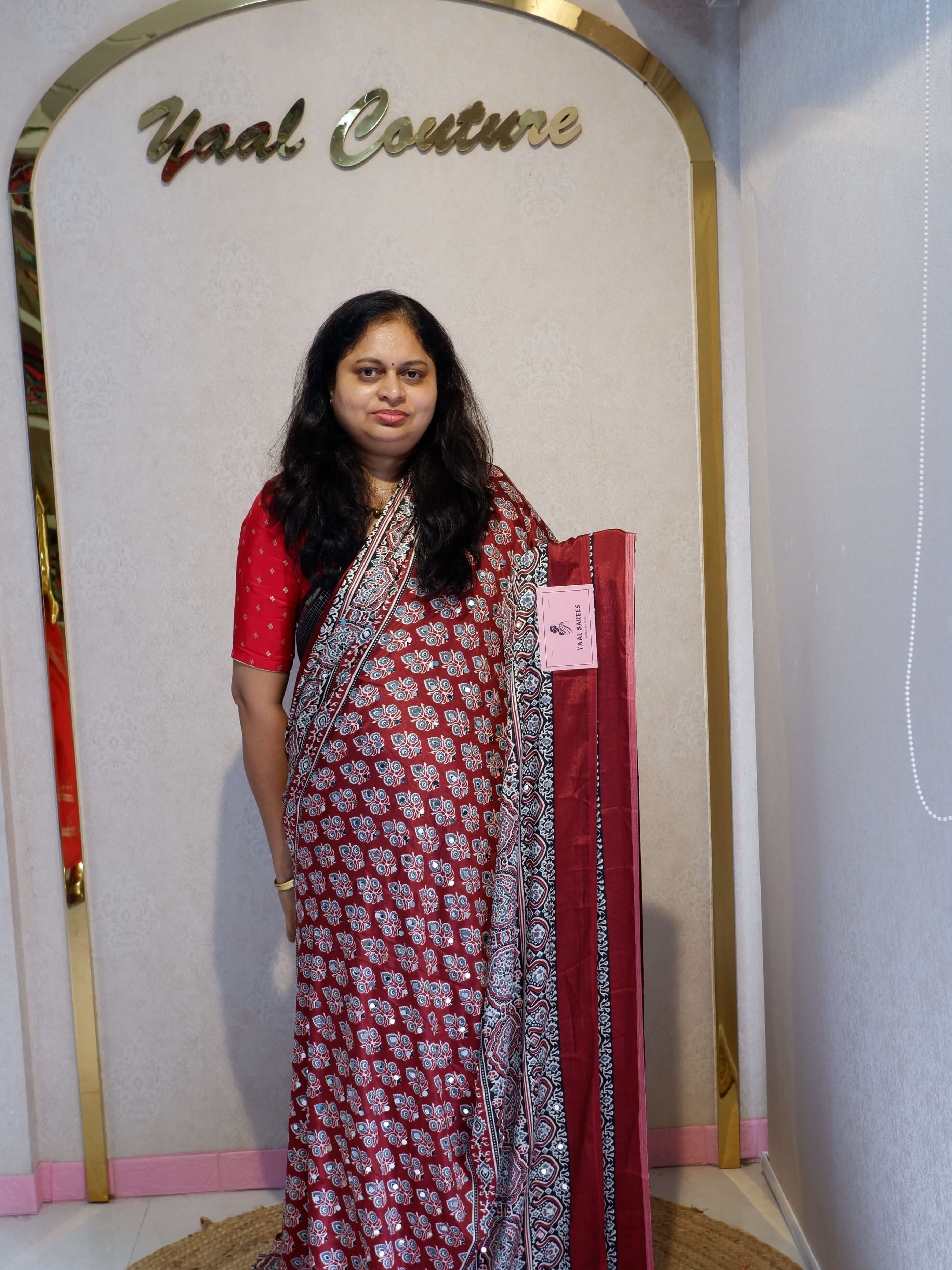 Premium Crepe Silk Mirror Work Saree – Stylish Ethnic Wear
