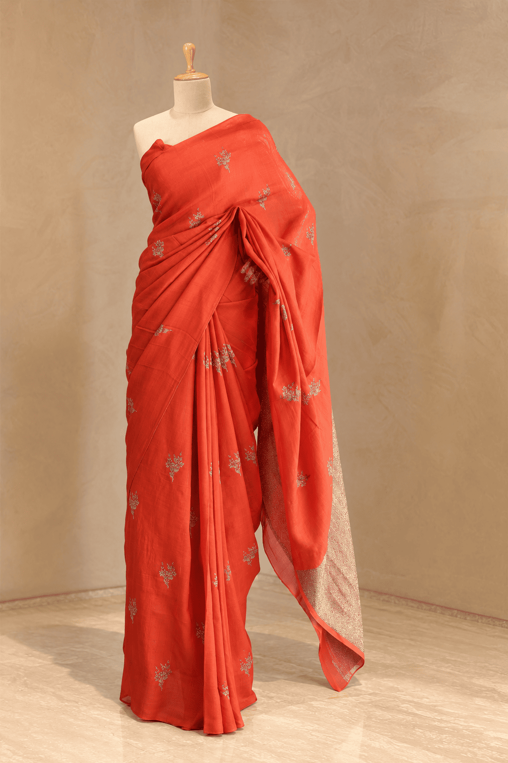 Jute Silk Saree with Elegant Meenakari Work
