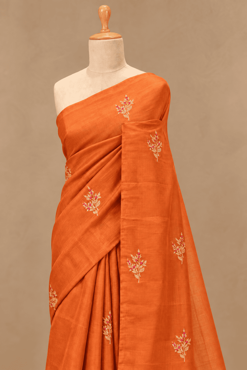 Jute Silk Saree with Elegant Meenakari Work