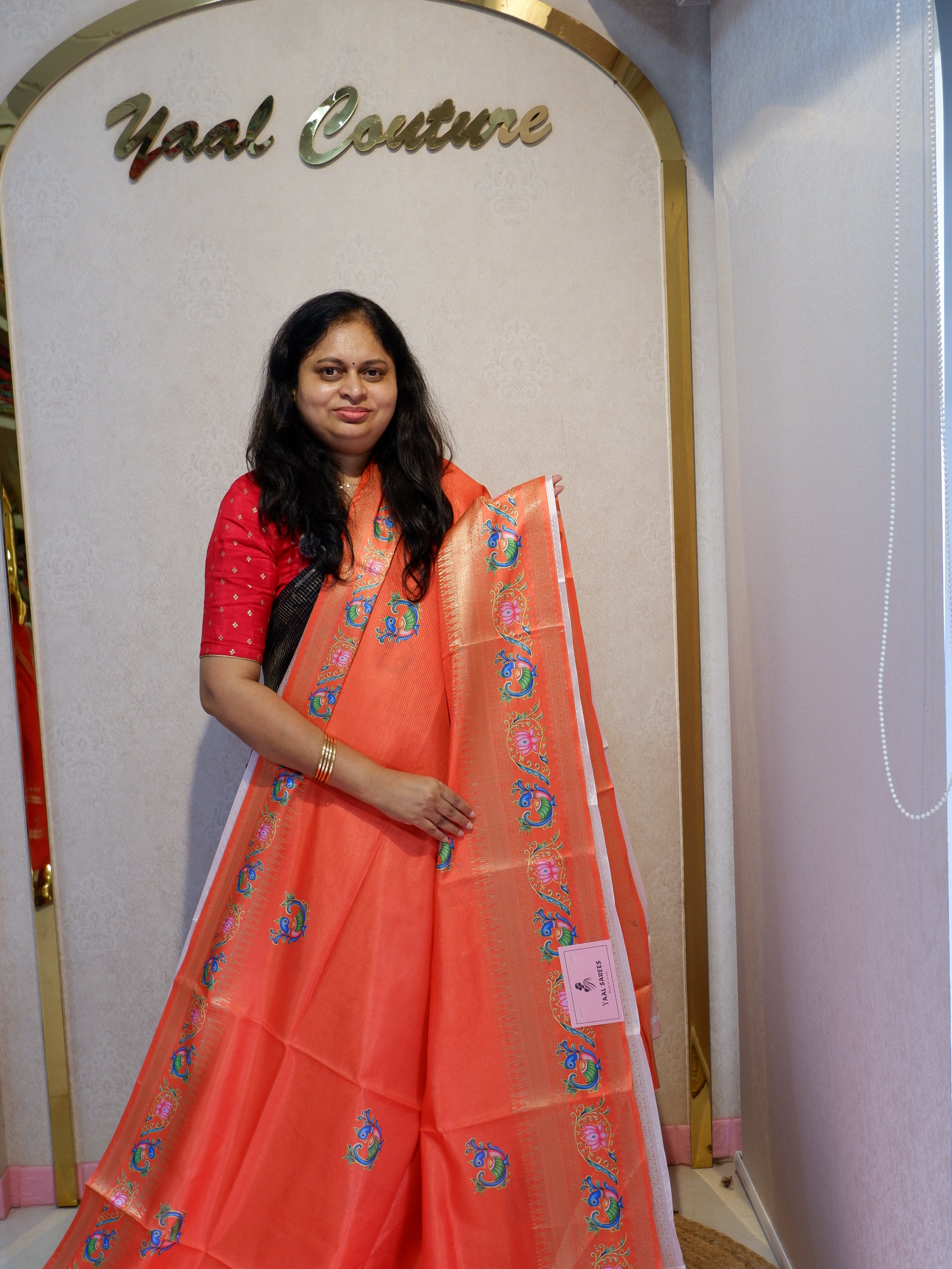 Elegant Crepe Silk Saree with Tanjore Painting Work for Women