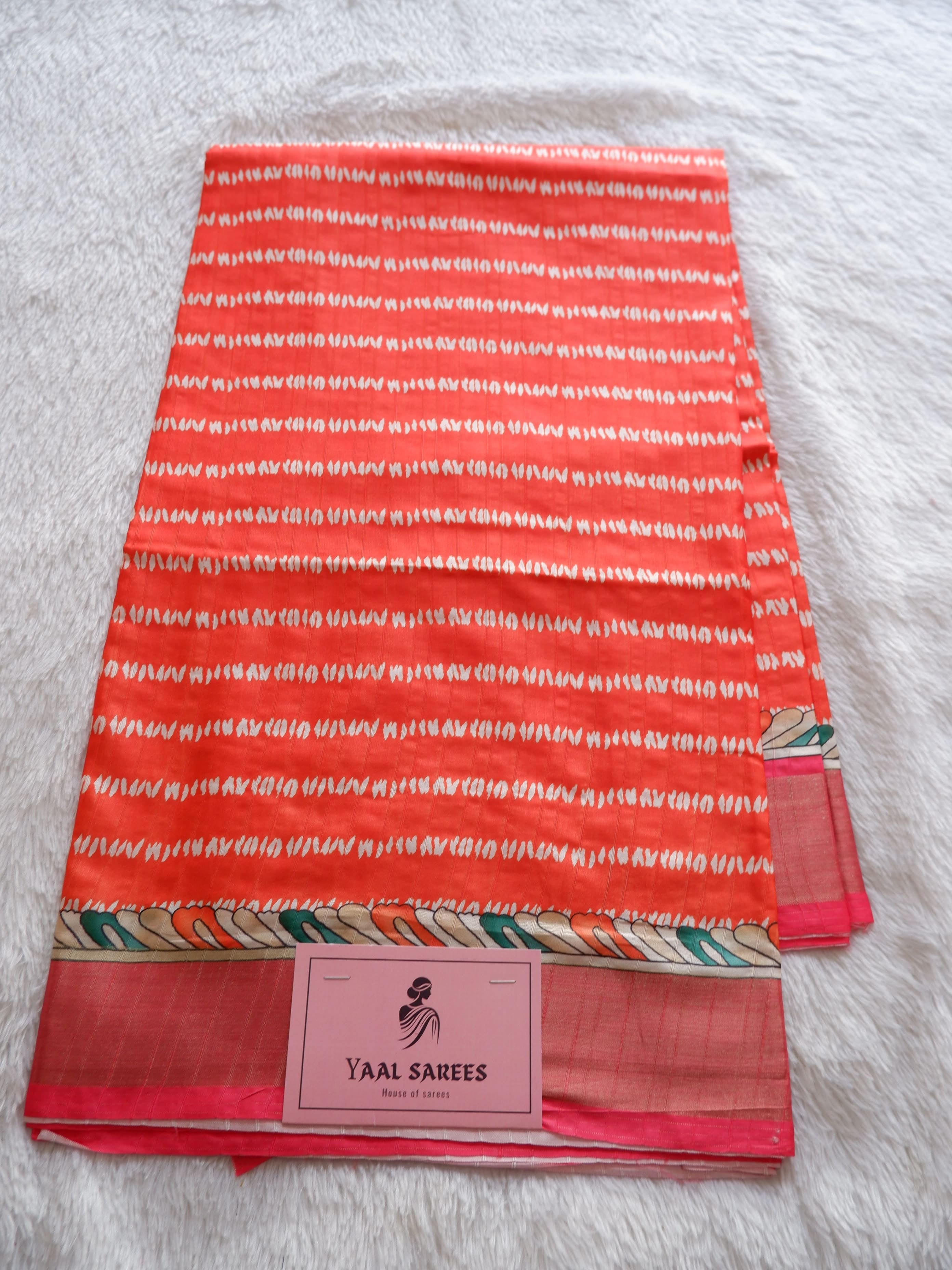 Elegant Tusser Saree with Rich Gold Border for Women