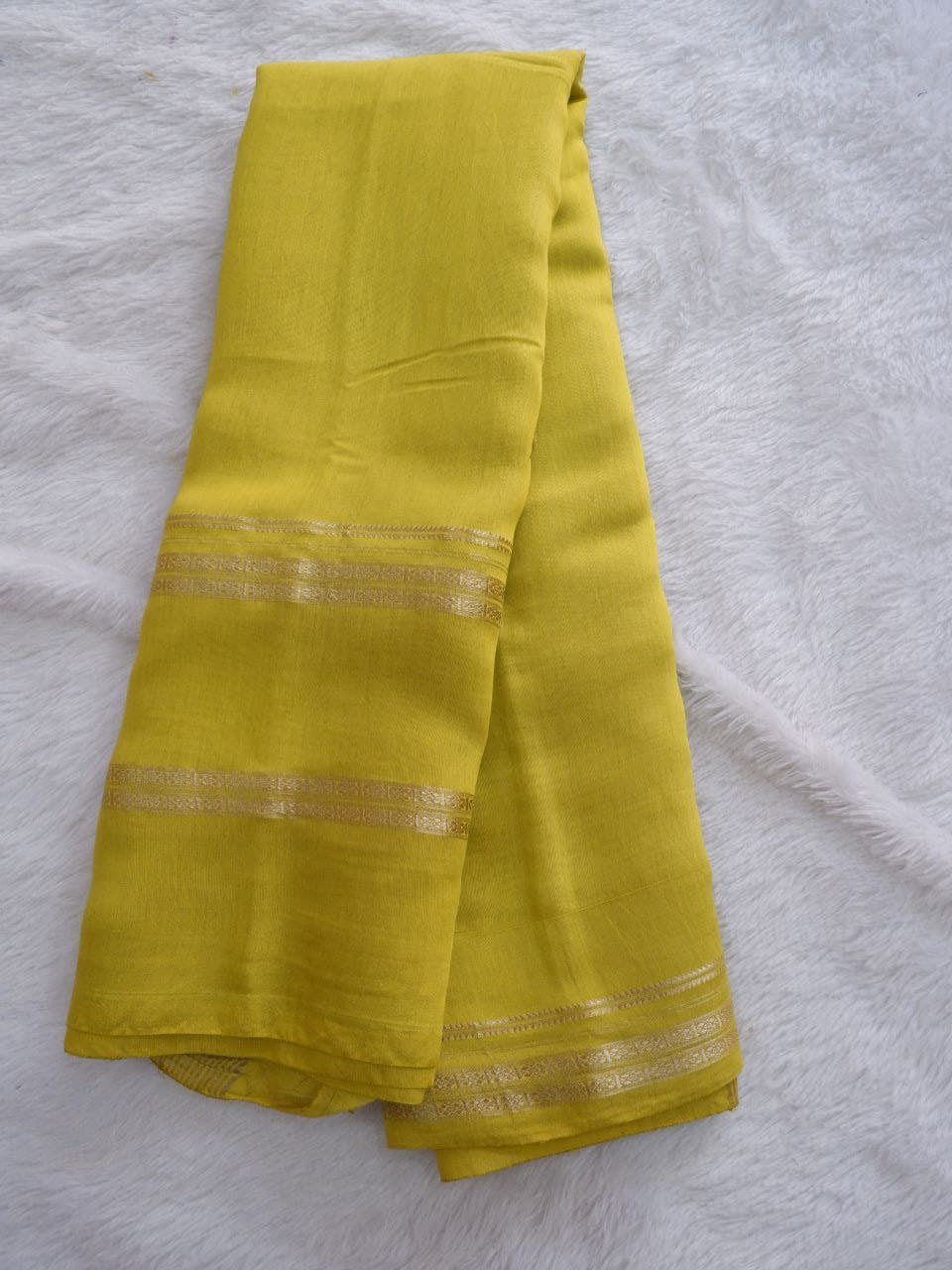 Yellow fabric with white stripes 