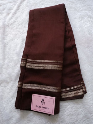 Assamese Handloom coffee brown Saree with Red Contrast Blouse Online