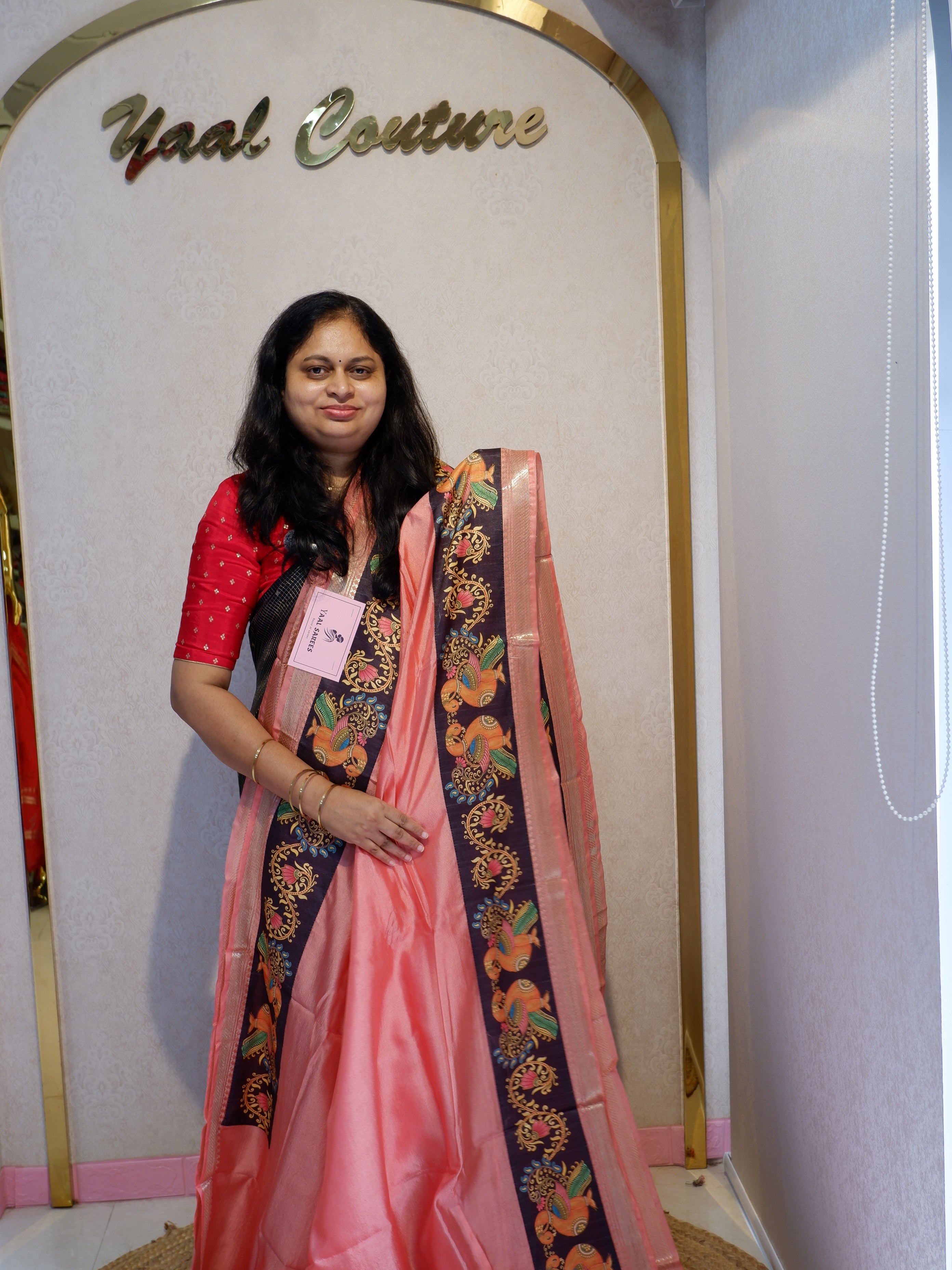 Elegant Crepe Silk Saree with Handcrafted Applique Work | Designer Collection