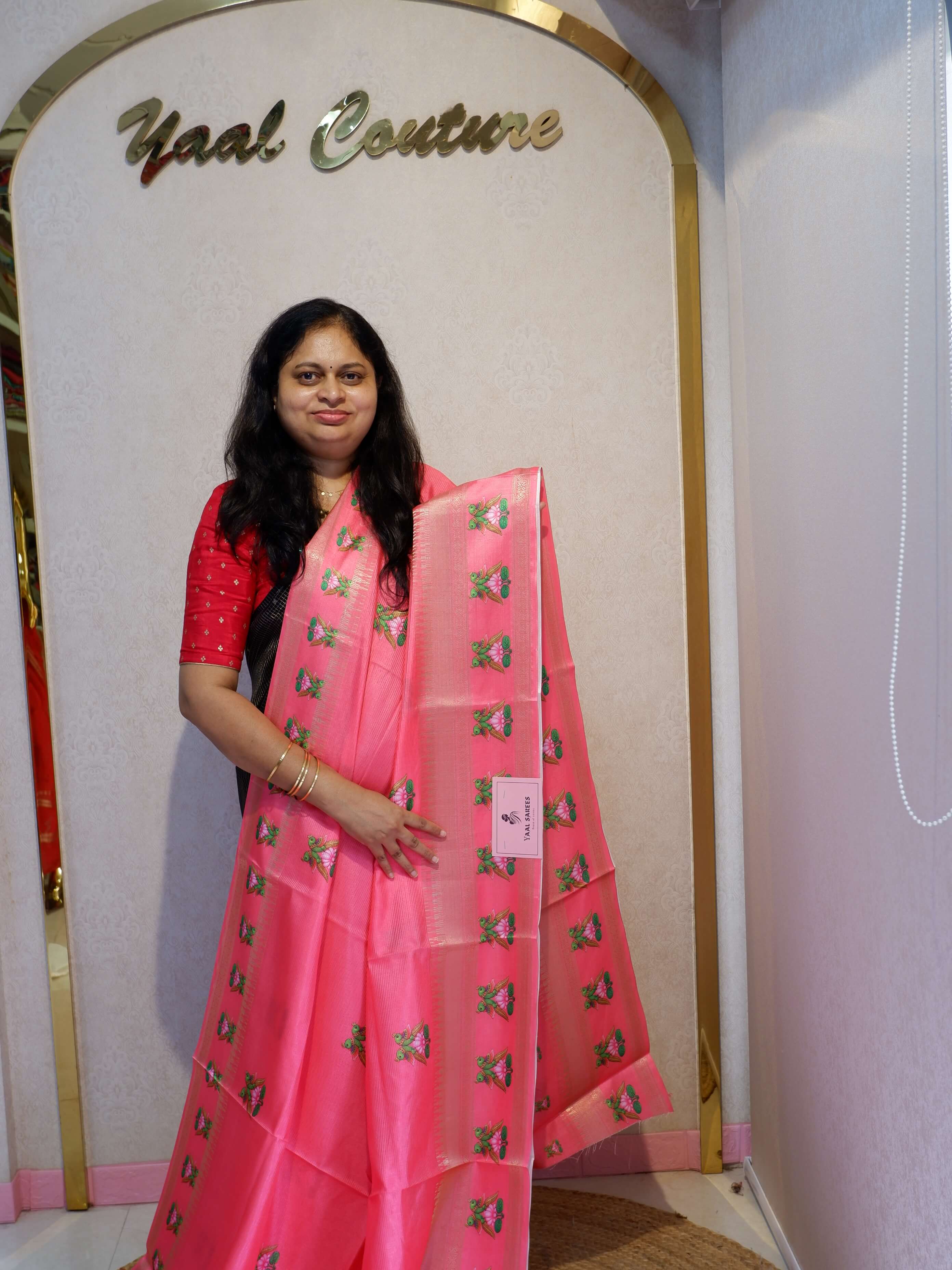 Elegant Crepe Silk Saree with Tanjore Painting Work for Women