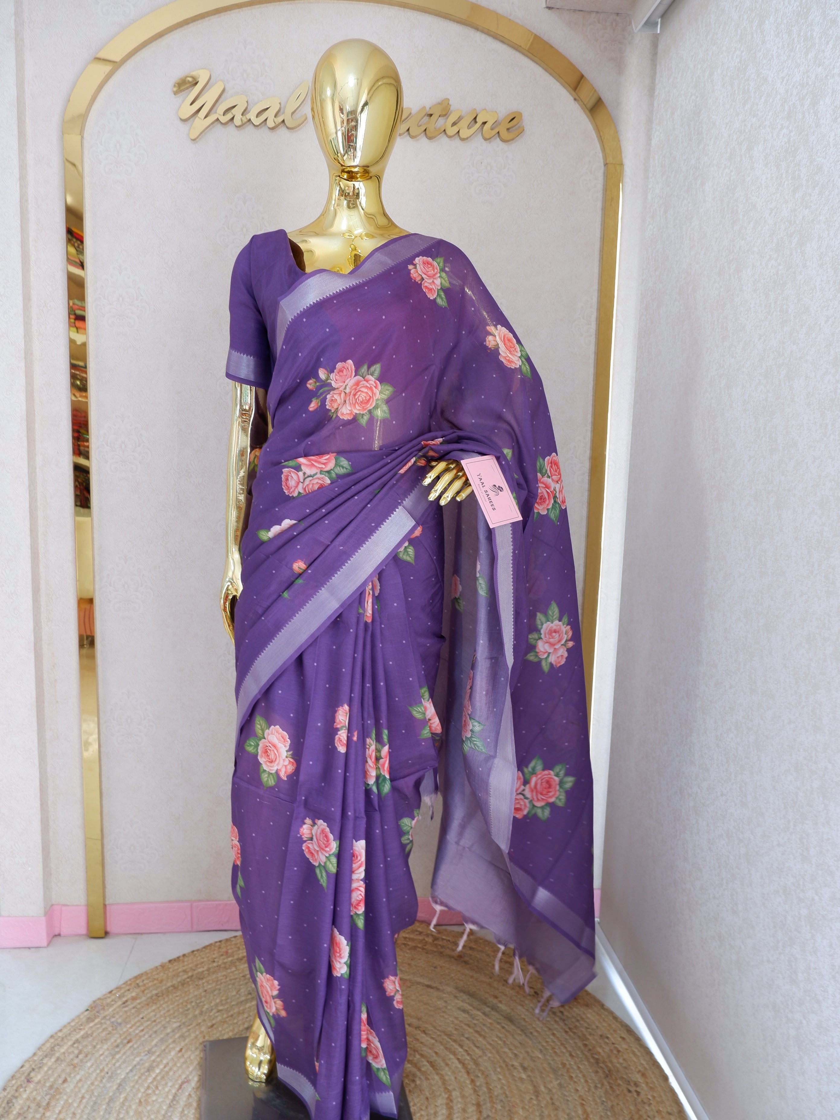 Mangalagiri Polka Digital Print Saree  colour – Elegant Lightweight Cotton Saree