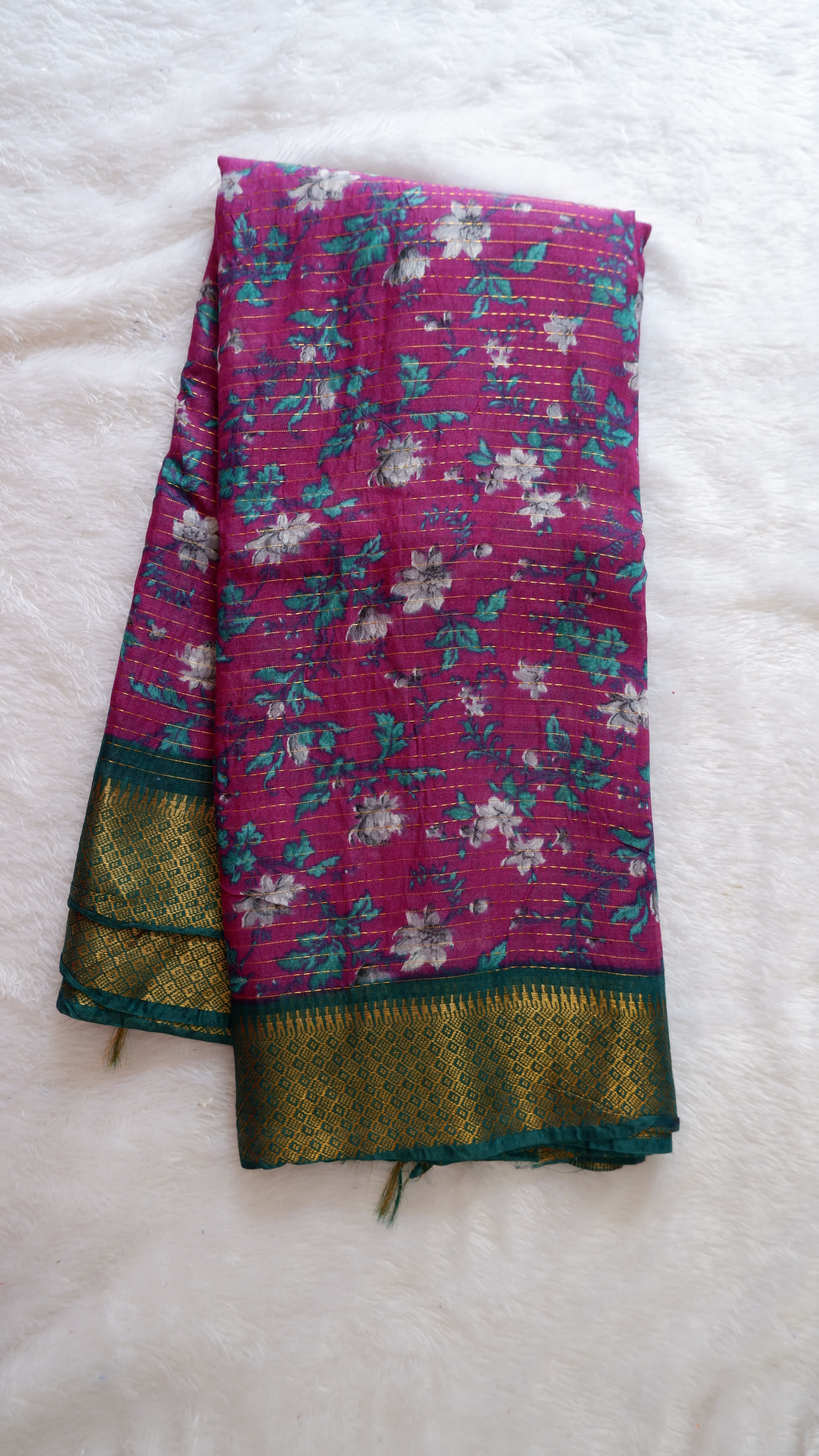 Elegant Kota Digital Print Saree with Zari Lines for Women