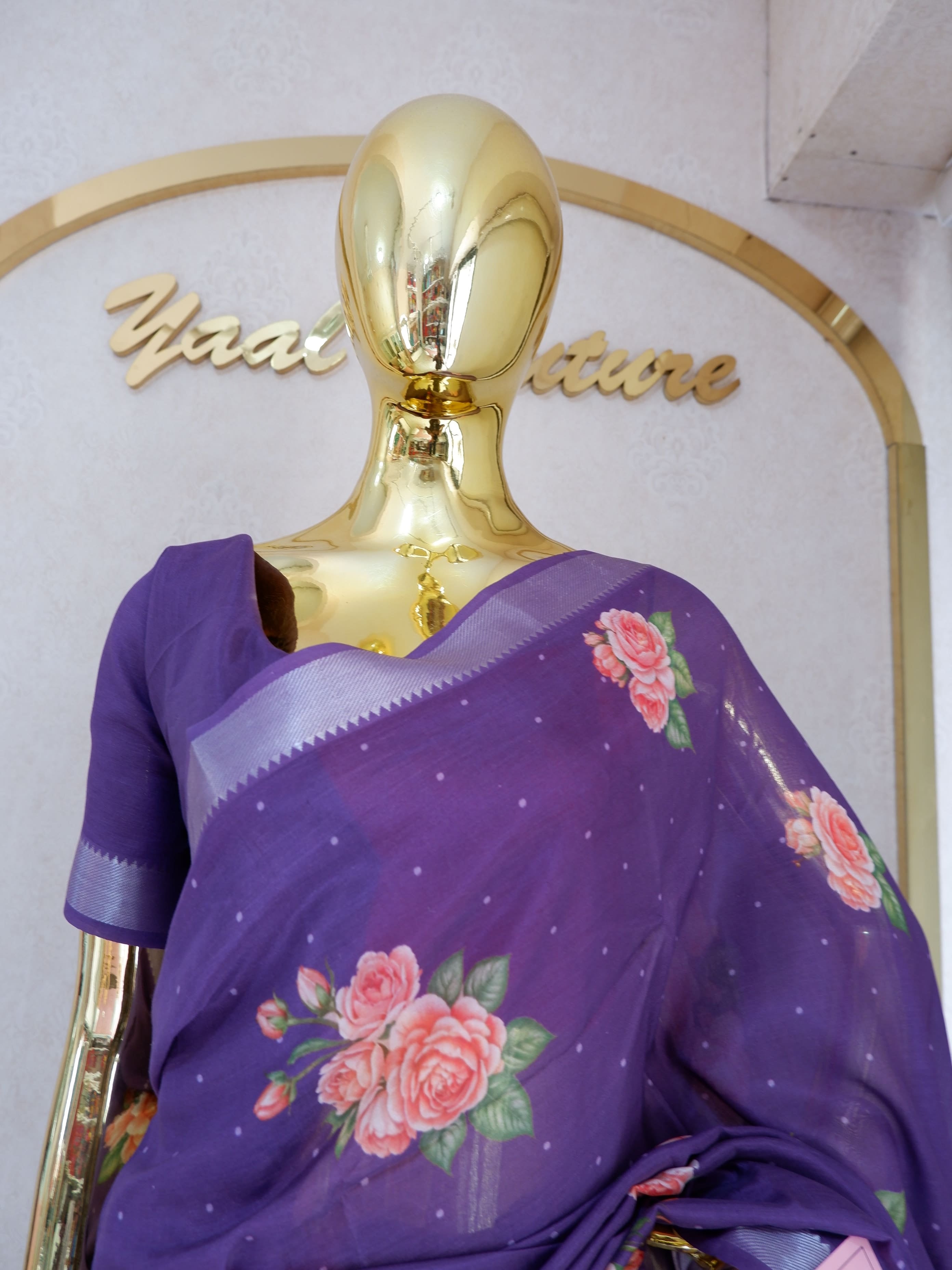 Mangalagiri Polka Digital Print Saree  colour – Elegant Lightweight Cotton Saree