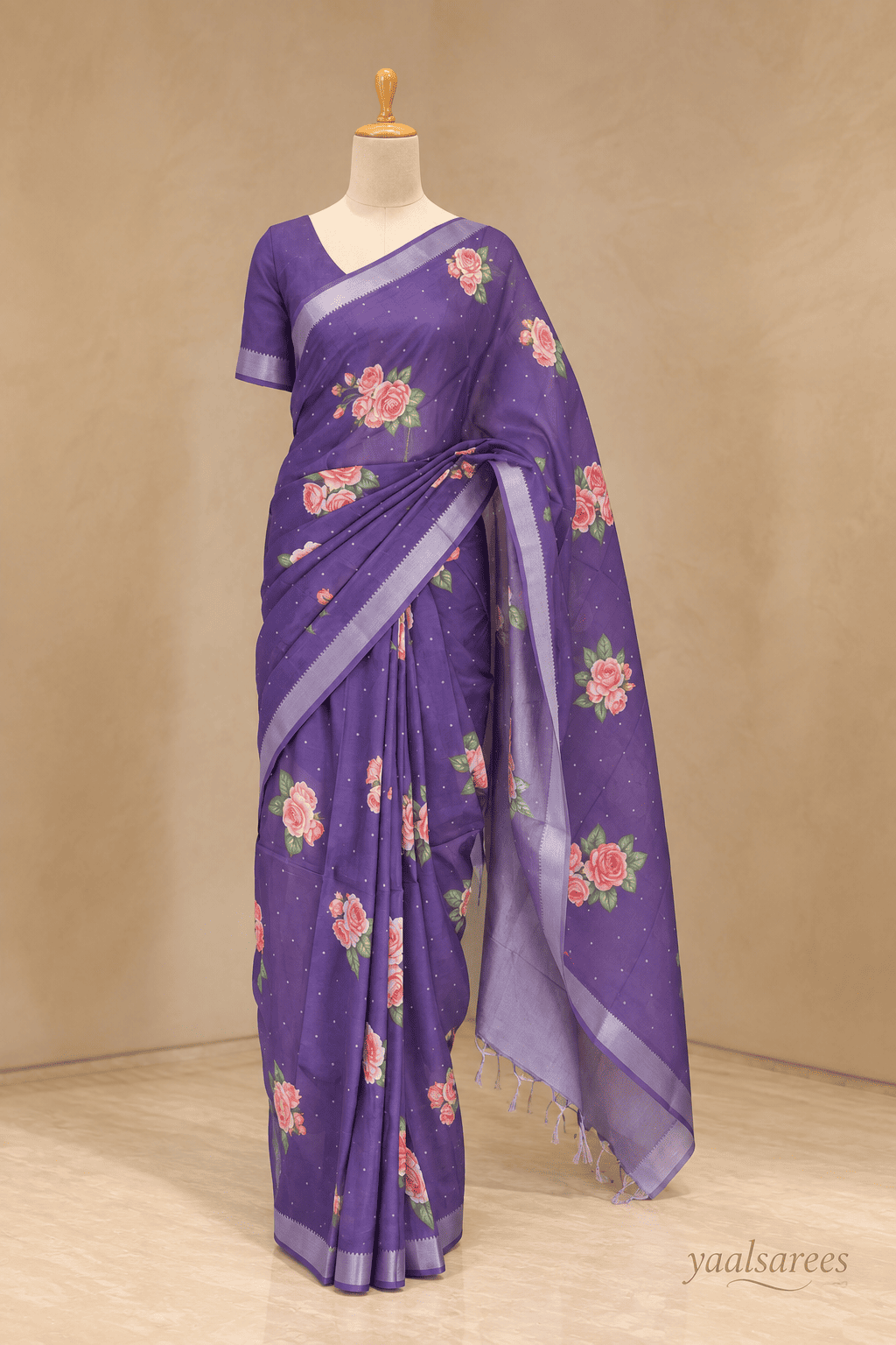 Mangalagiri Polka Digital Print Saree  colour – Elegant Lightweight Cotton Saree