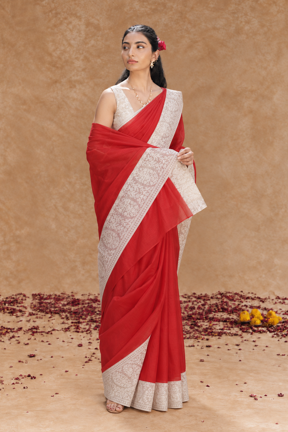 Elegant Kota Saree with Embroidered Border