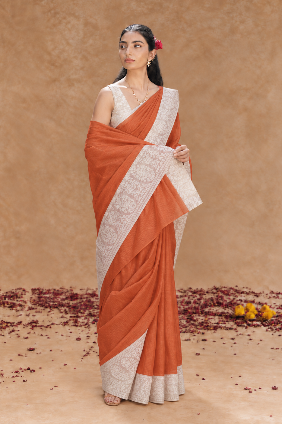 Elegant Kota Saree with Embroidered Border