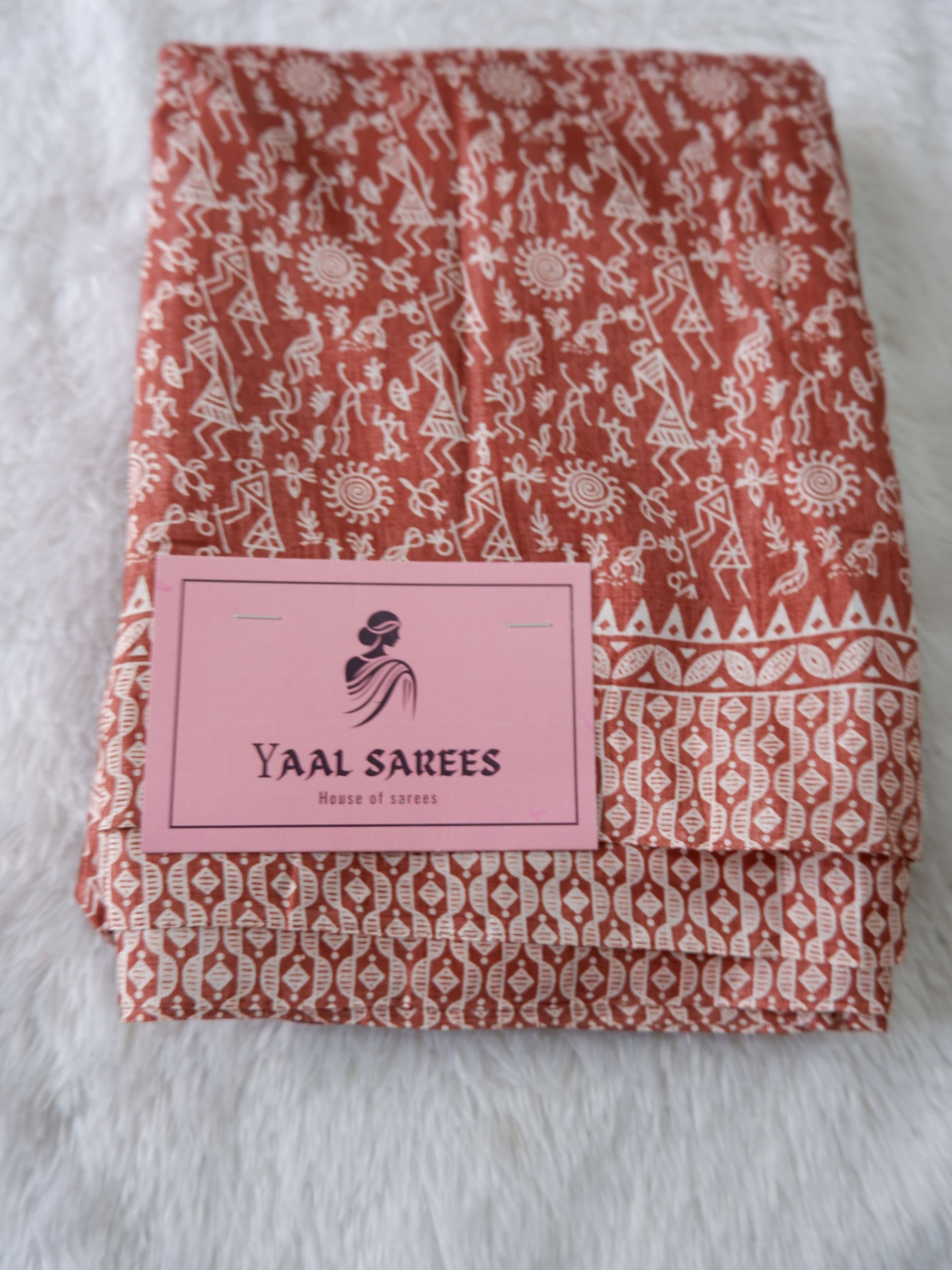 Soft Crepe Silk Saree with Artistic Warli Print Design