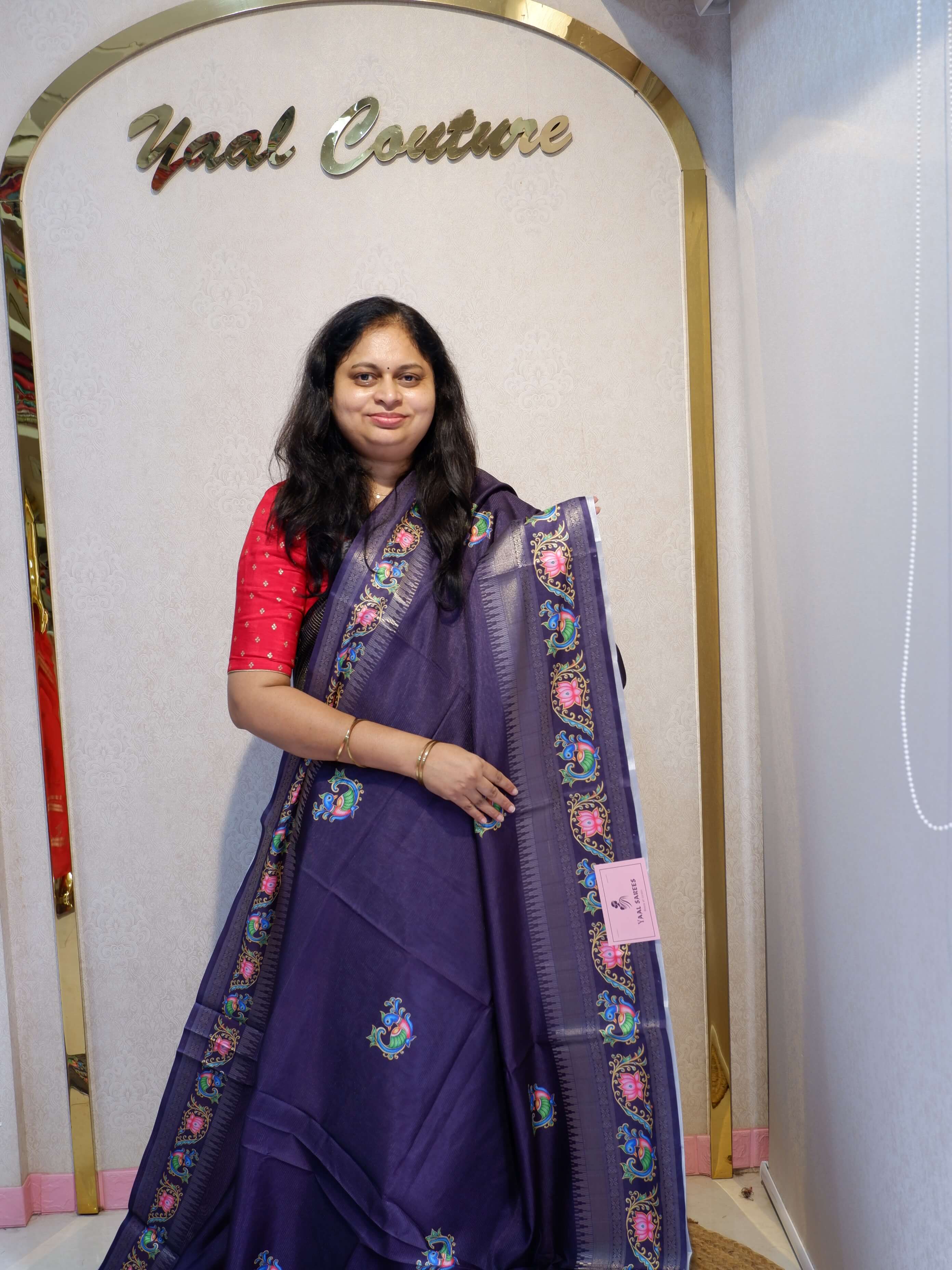 Elegant Crepe Silk Saree with Tanjore Painting Work for Women