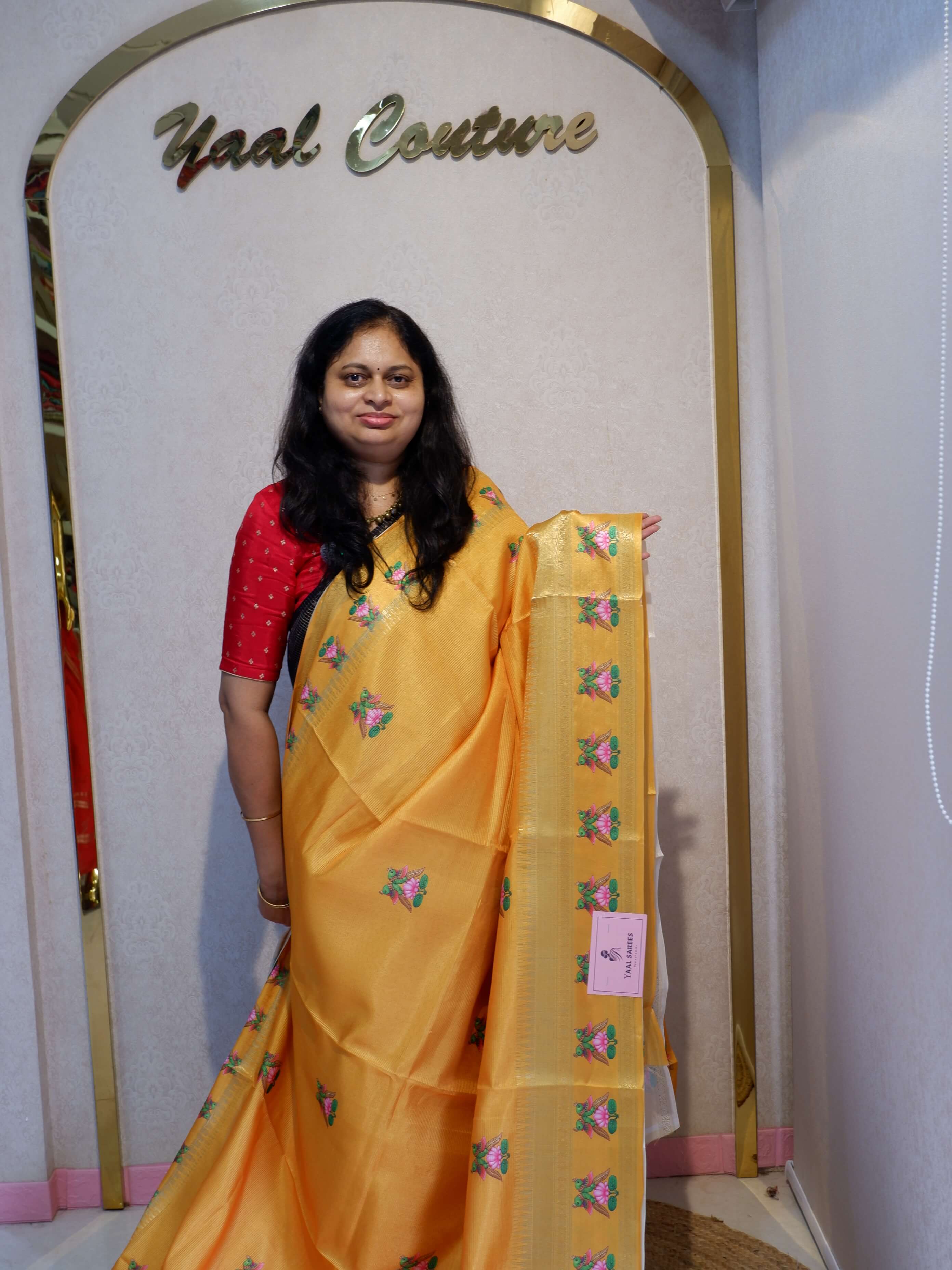 Elegant Crepe Silk Saree with Tanjore Painting Work for Women
